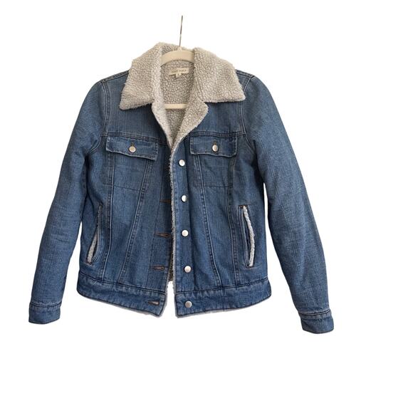Honey Punch  Sherpa Lined Denim Jacket Women’s Small - Picture 1 of 9